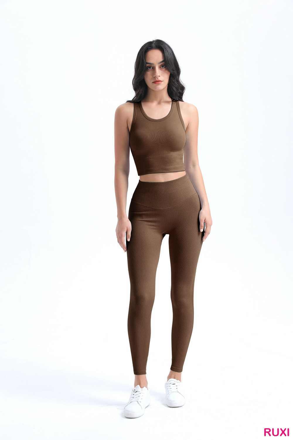 Brown Flare Yoga Pants for Women Ruxi ra1124