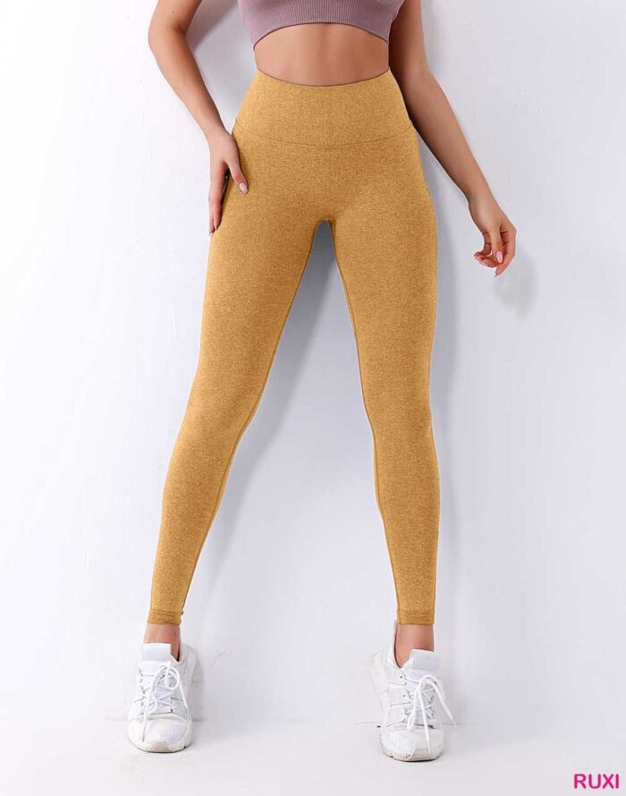 Burnt Orange Yoga Pants for Women-High Waist Stretchy rb0466