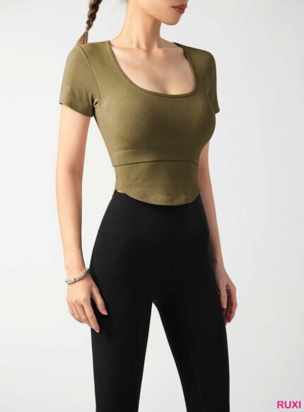 Long Sleeve Yoga Crop Top for Women Ruxi rb0313